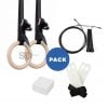 Pack Anillas de madera + Cubo de magnesio + Calleras + Speed Rope