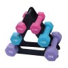 Mini Rack de mancuernas de vinilo – 0,5 kg x 2 – 1,0 kg x 2 – 2,0 kg x 2