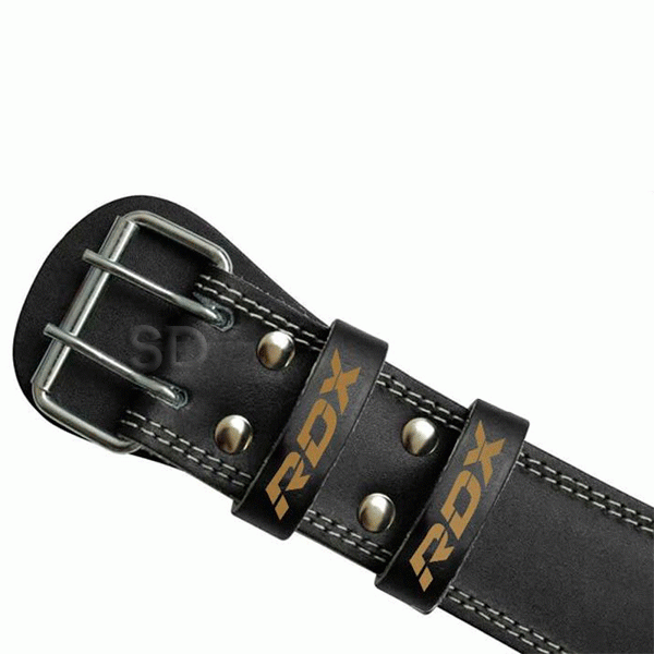 RDX - Cinturón de gimnasio de cuero levantamiento 4 Black Gold - WBS-4RB -  SD MED
