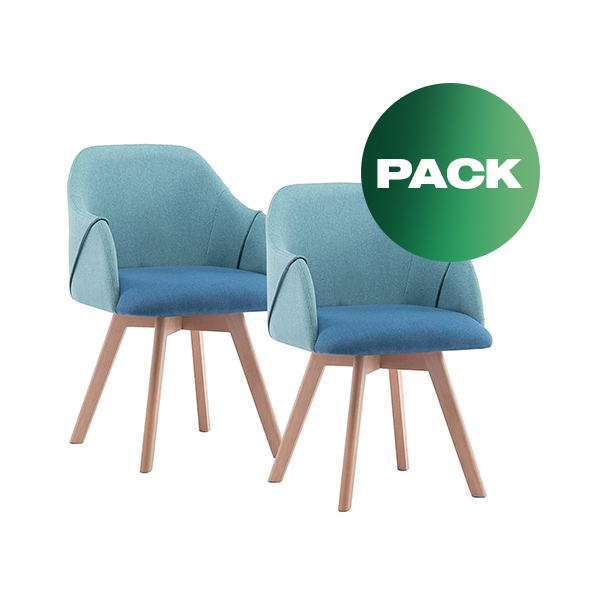 Set de 2x Sillas Paz azul ceruleo - B5080-1 - SD MED