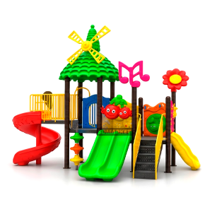 Juego Modular Fantasía Plaza 3 Toboganes Adornos JY-R1005 - Imagen 6