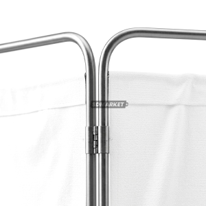 Biombo Clínico de 3 Cuerpos Acero Inoxidable Alto 180 cm - Sección 60 cm -  Blanco JD-FS01 - Imagen 3