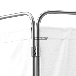 Biombo Clínico de 2 Cuerpos Acero Inoxidable Alto 180 cm - Sección 60 cm -  Blanco JD-FS01-1 - Imagen 4