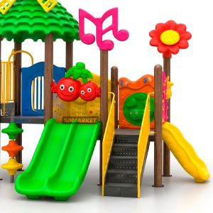 Juego Modular Fantasía Plaza 3 Toboganes Adornos JY-R1005 - Imagen 4