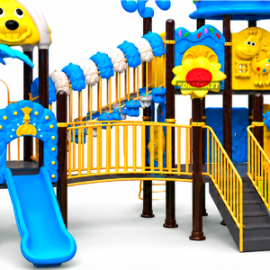 Juego Modular Fantasía Plaza 5 Resbalines Túneles JY-H1001 - Imagen 4