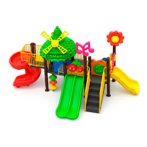 Juego Modular Fantasía Plaza 3 Toboganes Adornos JY-R1005 - Imagen 8